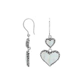 AE-7038-MOP Sterling Silver Heart Shape Earring With Mother Of Pearl